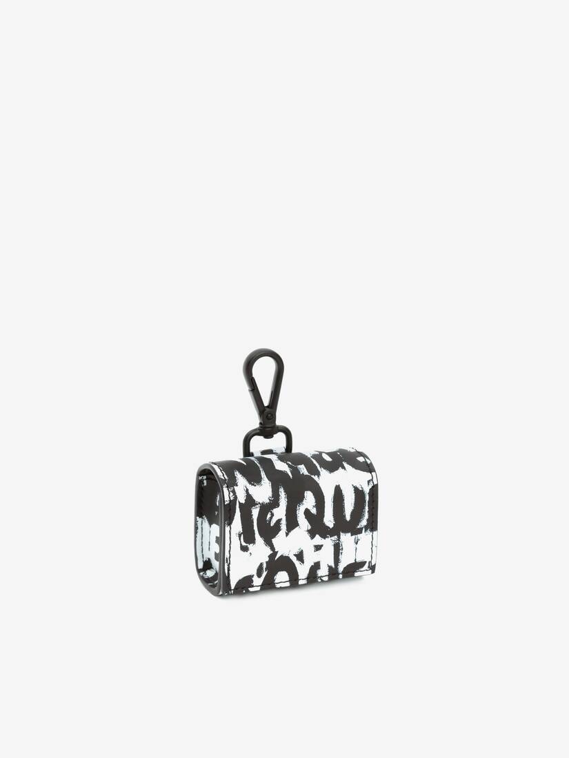 Mcqueen Graffiti Airpods Case With Strap in Black/white - 2