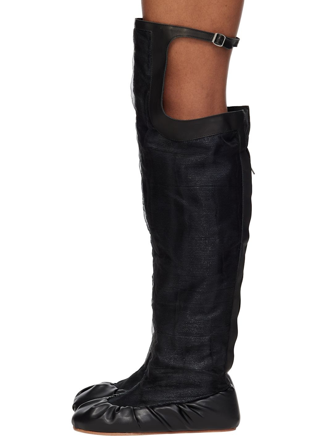 Black Sheer Ballerina Tall Boots - 3