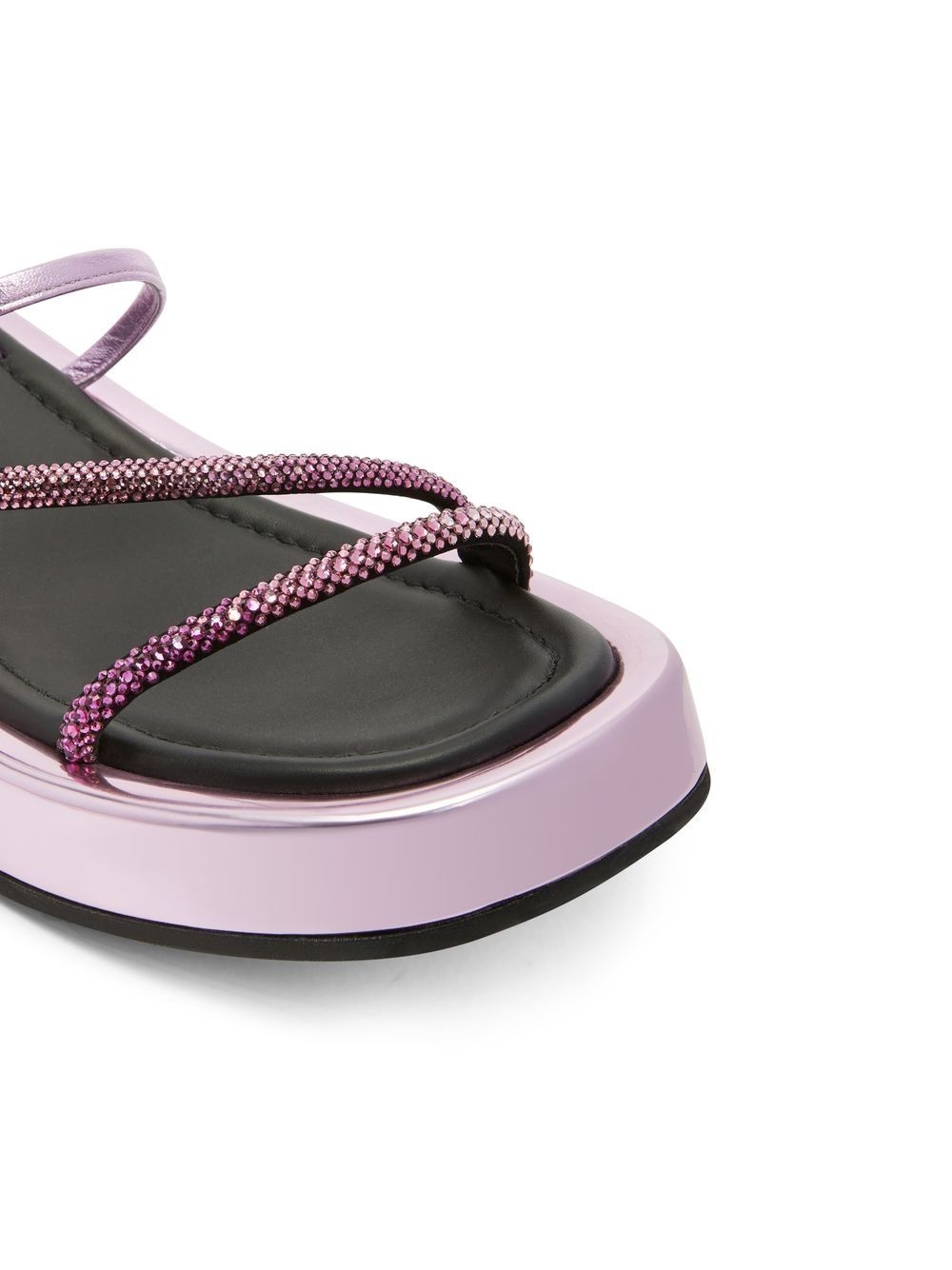 lace-up metallic sandals - 4