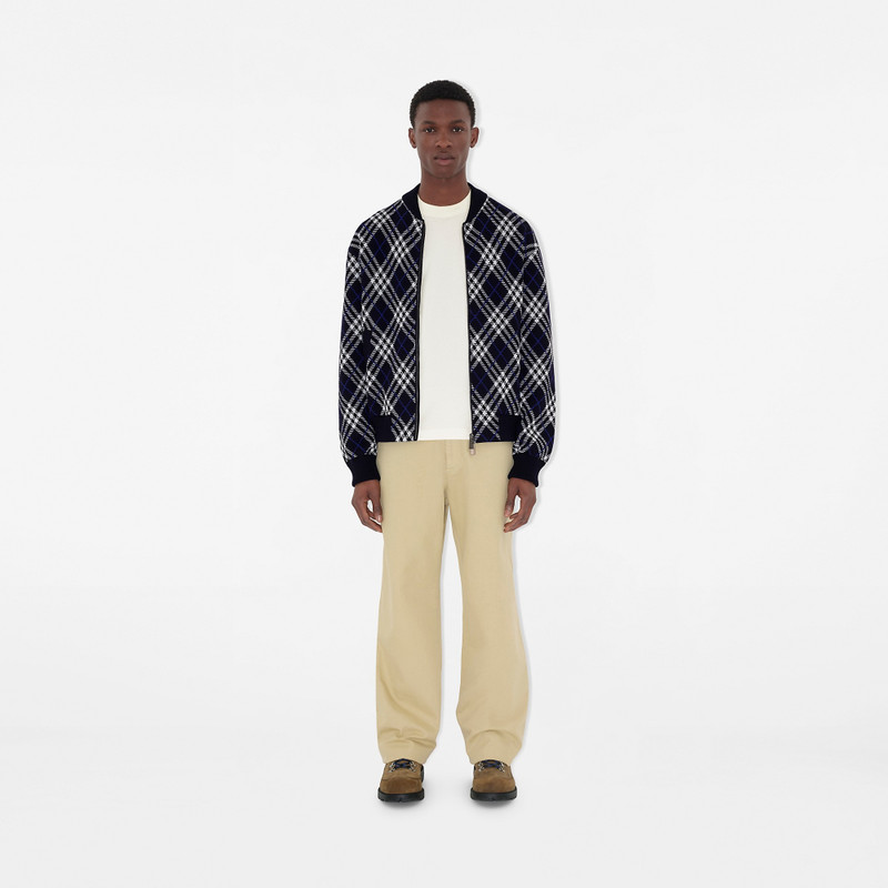 Burberry Check Wool Blend Bomber Jacket outlook