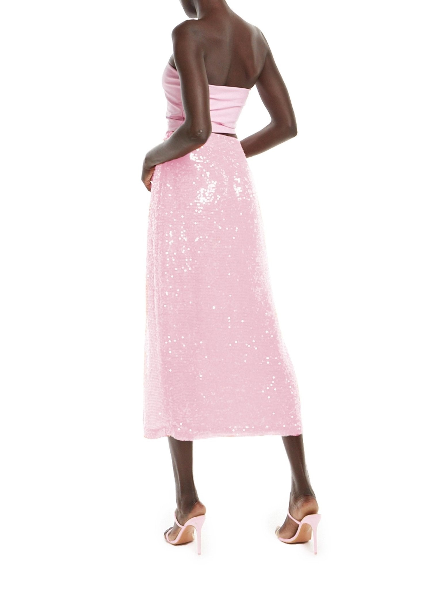Sequin Skirt With Slit - 1