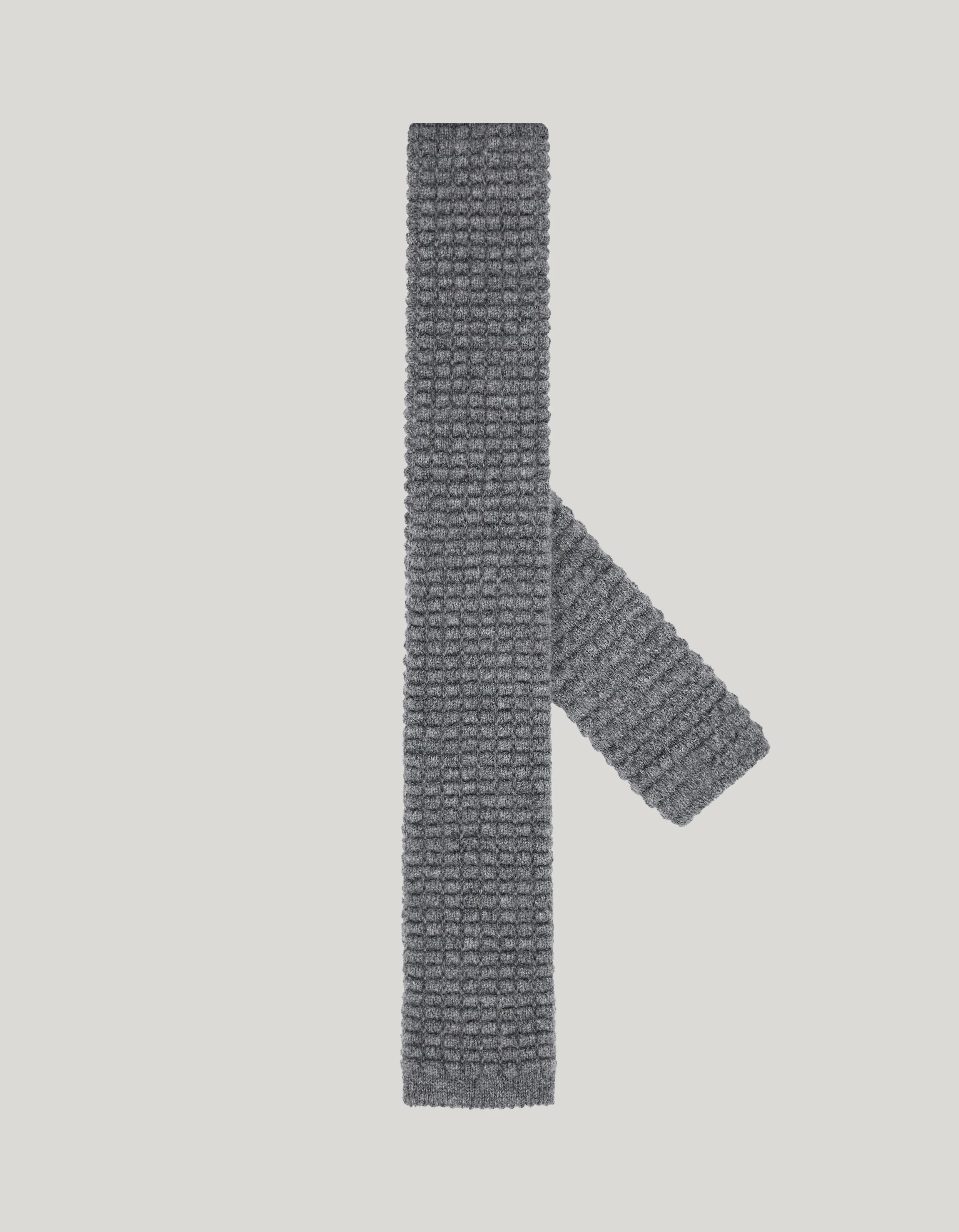GRAY CASHMERE KNIT TIE - 1
