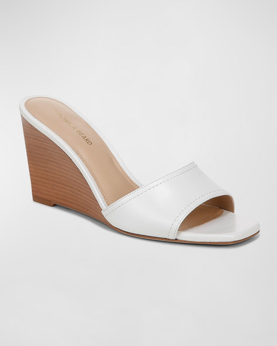 VERONICA BEARD Ellen Leather Wedge Slide Sandals outlook