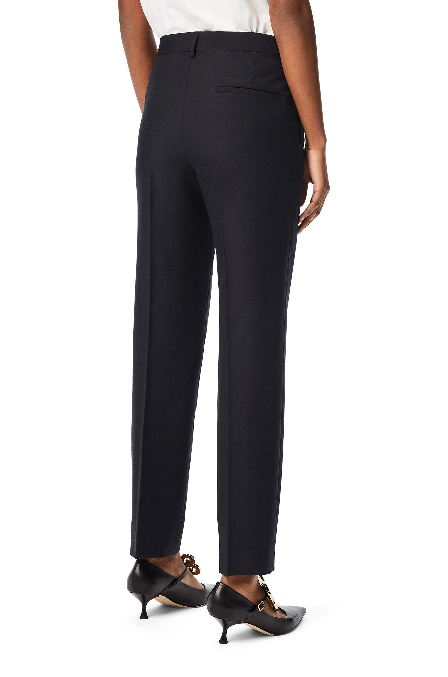 Tapered trousers in wool and silk - 4