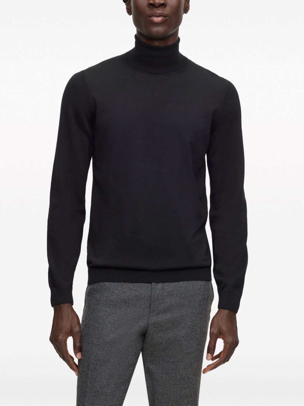 cotton roll-neck jumper - 3