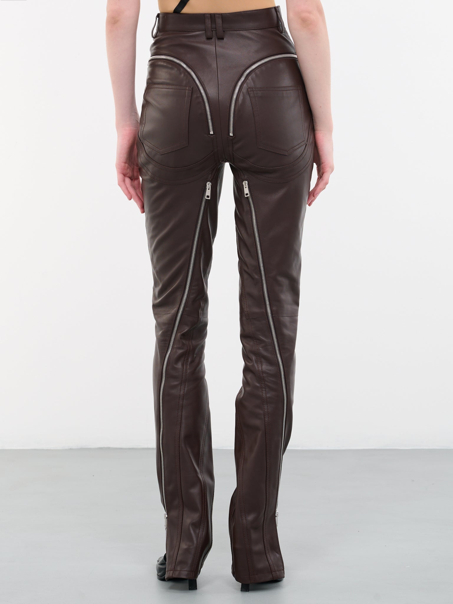 Zip Leather Pants - 3