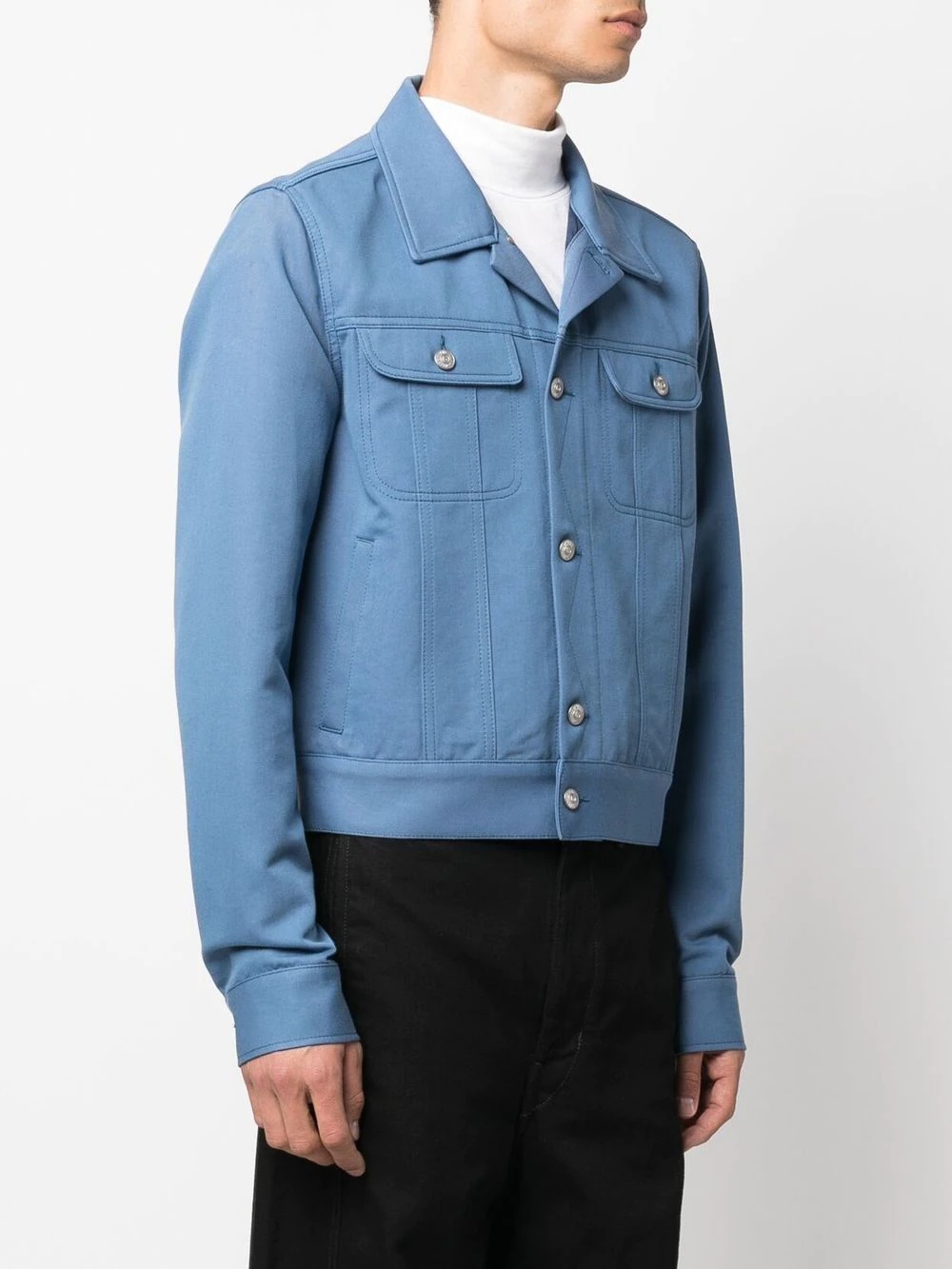button-down fitted jacket - 4