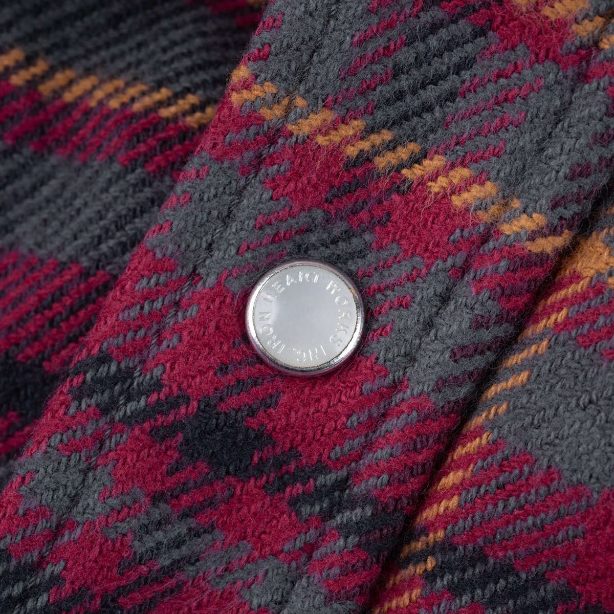 IHSH-403-GRY 11oz Ultra Heavy Flannel Line Check Western Shirt - Grey - 15