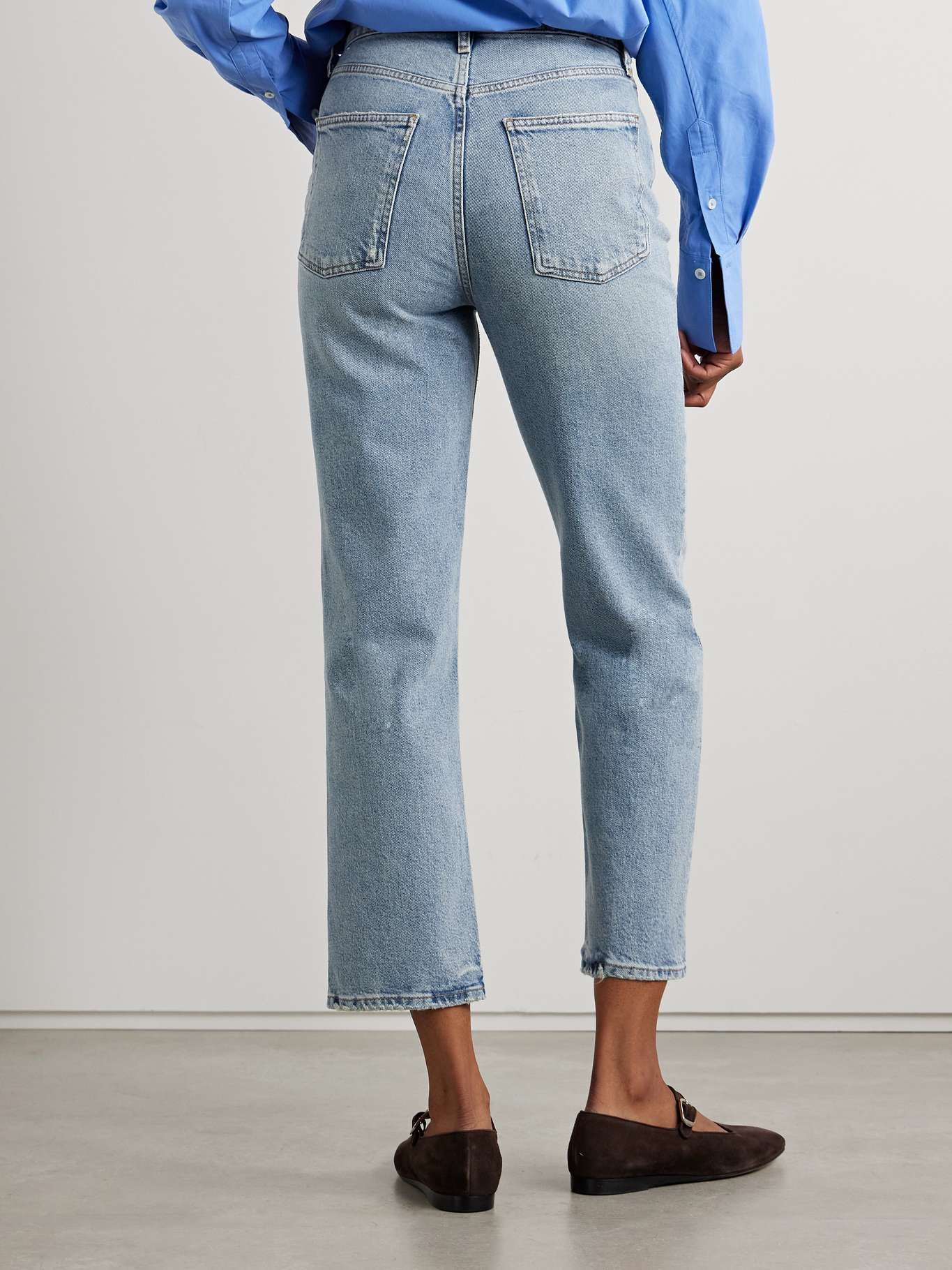'90s Pinch Waist cropped high-rise straight-leg jeans Mid denim - 4