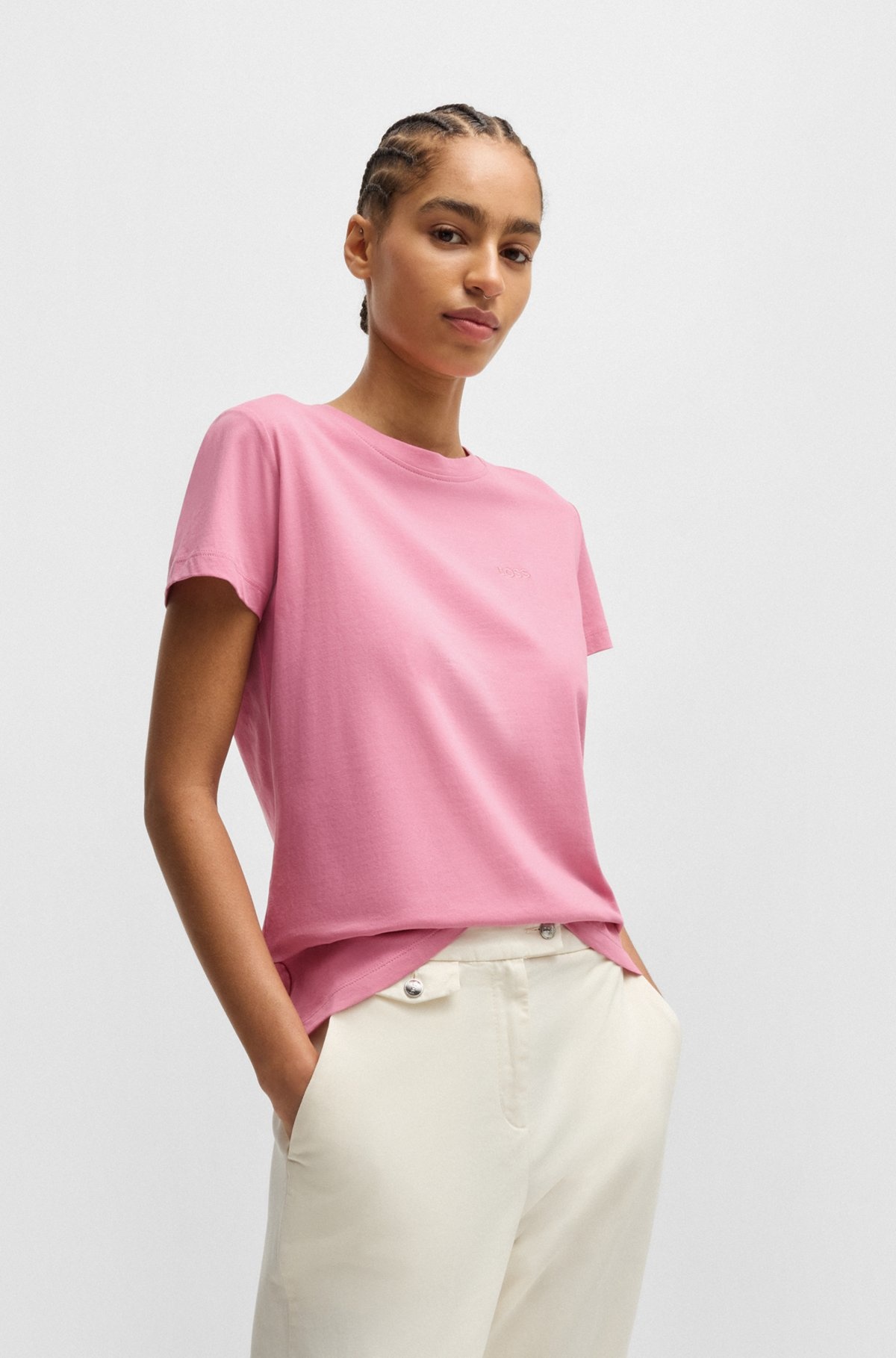 LOGO-DETAIL T-SHIRT IN COMPACT COTTON JERSEY - 2