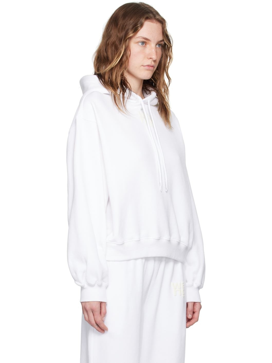 White Bonded Puff Logo Hoodie - 2
