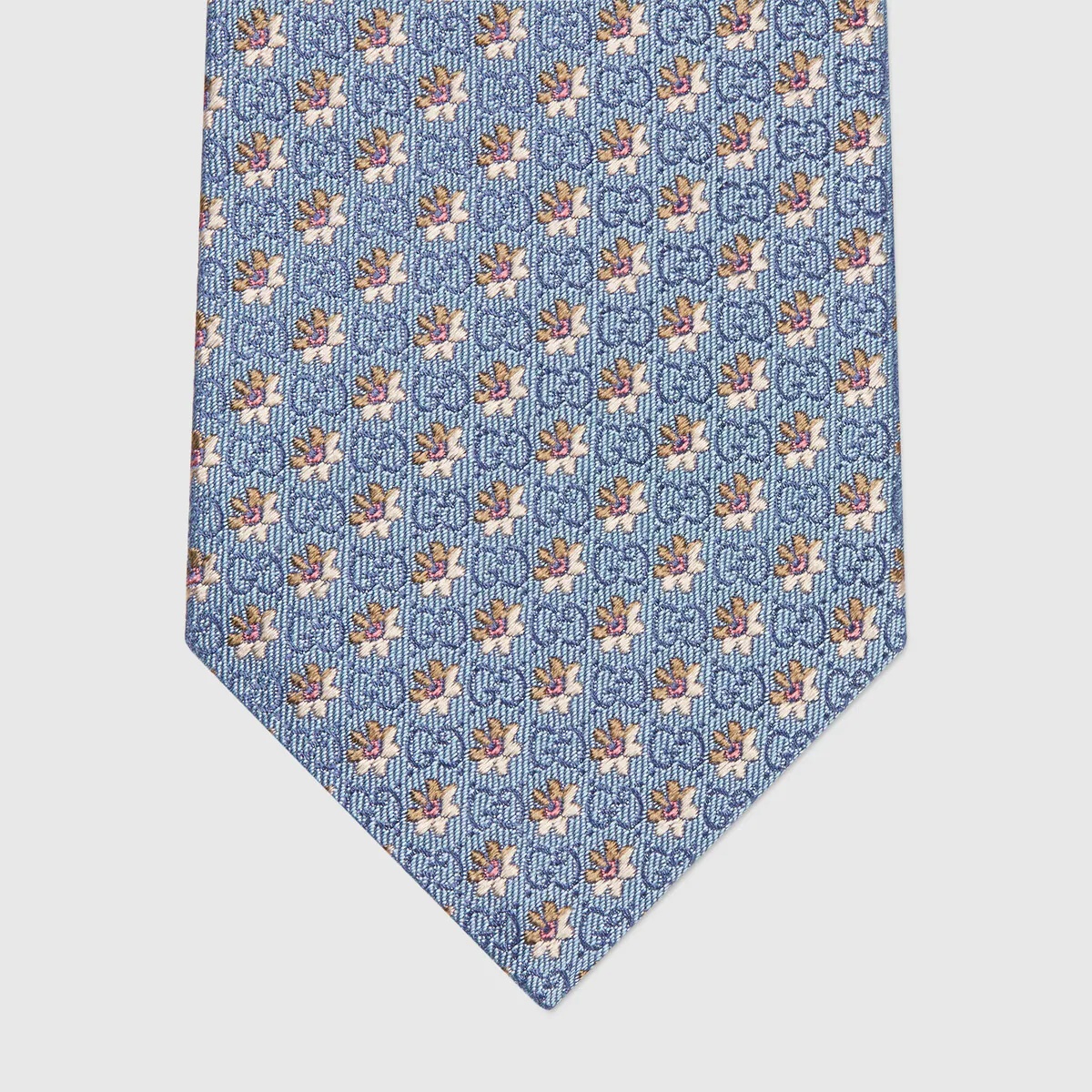 Flowers and GG silk jacquard tie - 3