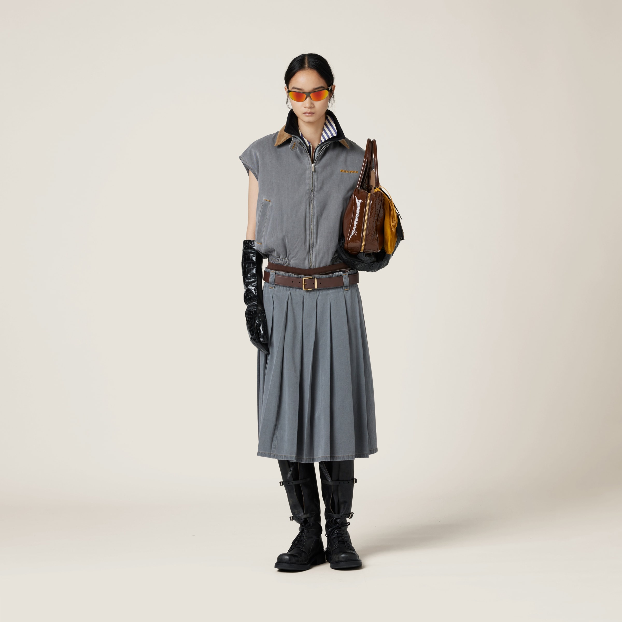 Chambray blouson vest - 2
