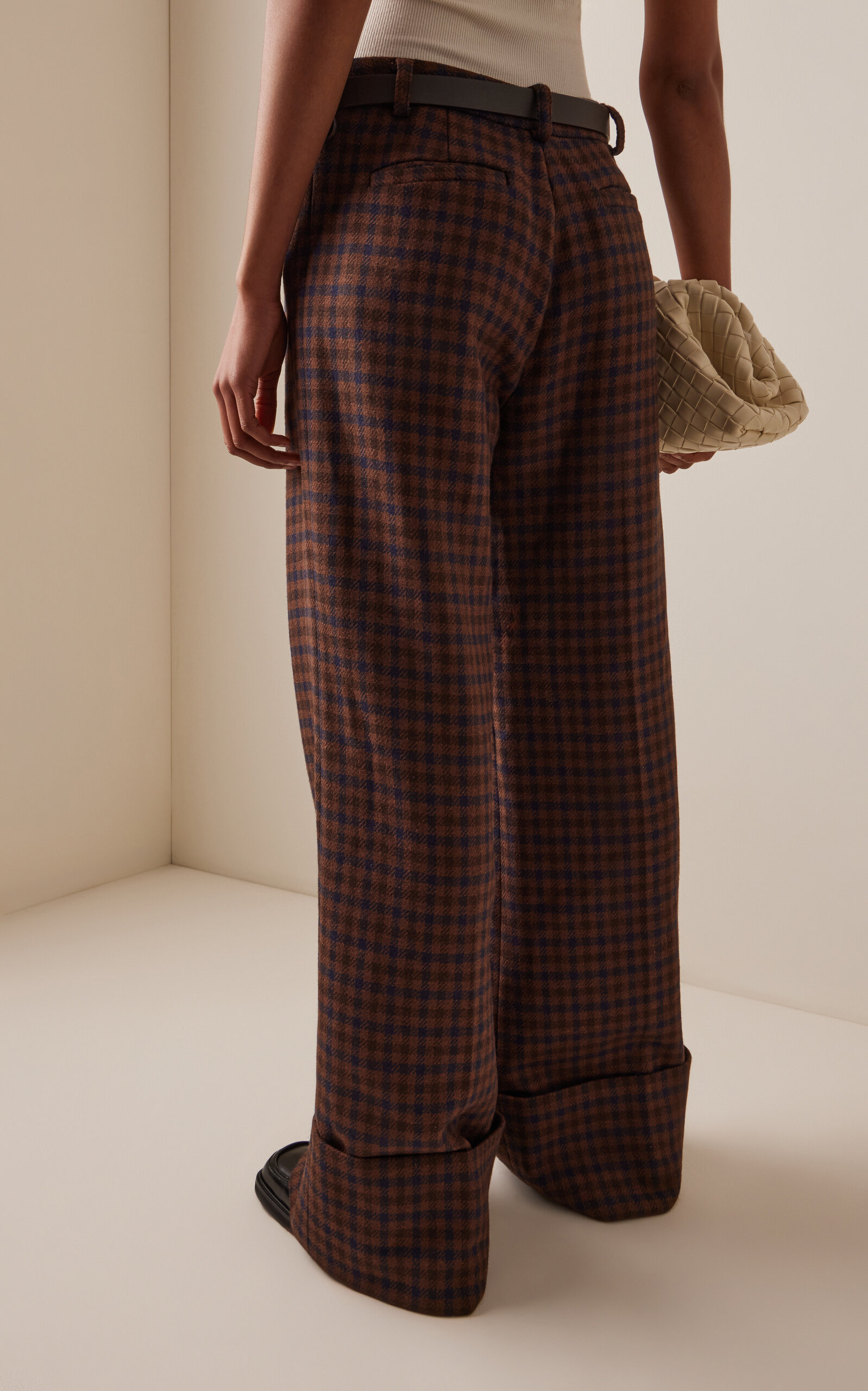 Beatrice Checked Wool Wide-Leg Pants multi - 4