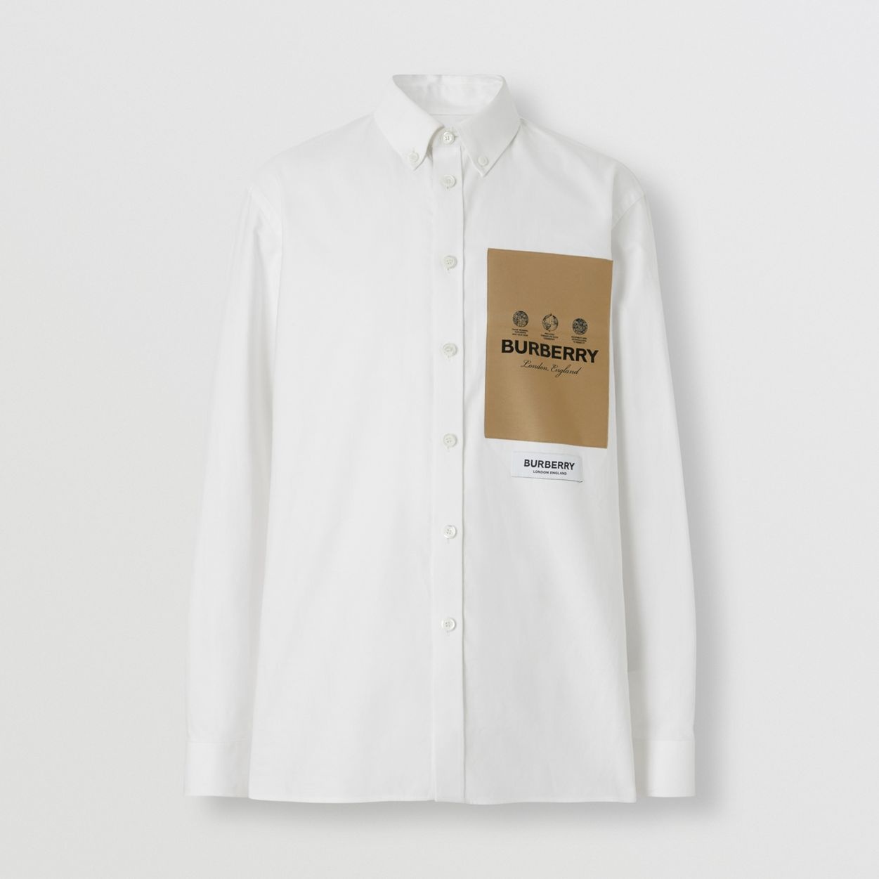 Label Appliqué Cotton Oxford Oversized Shirt - 1