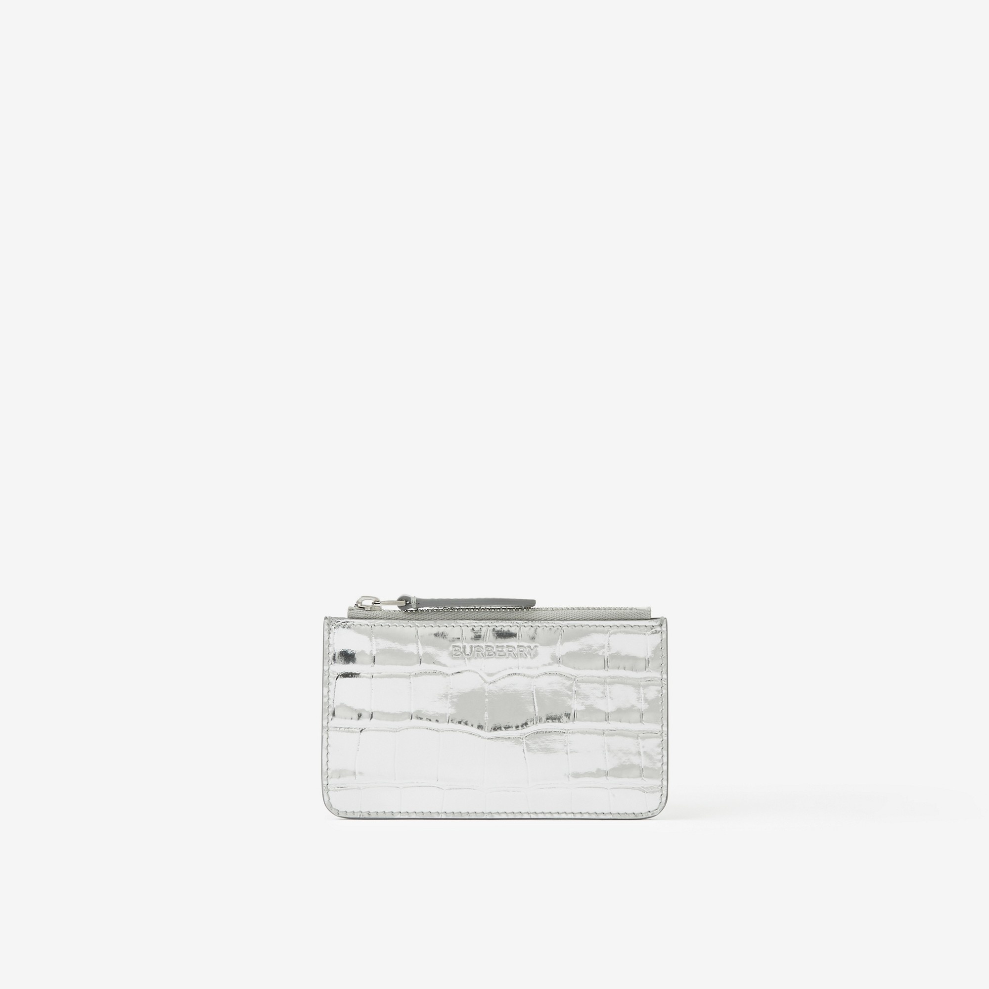 Embossed Leather Coin Case with Strap - 1