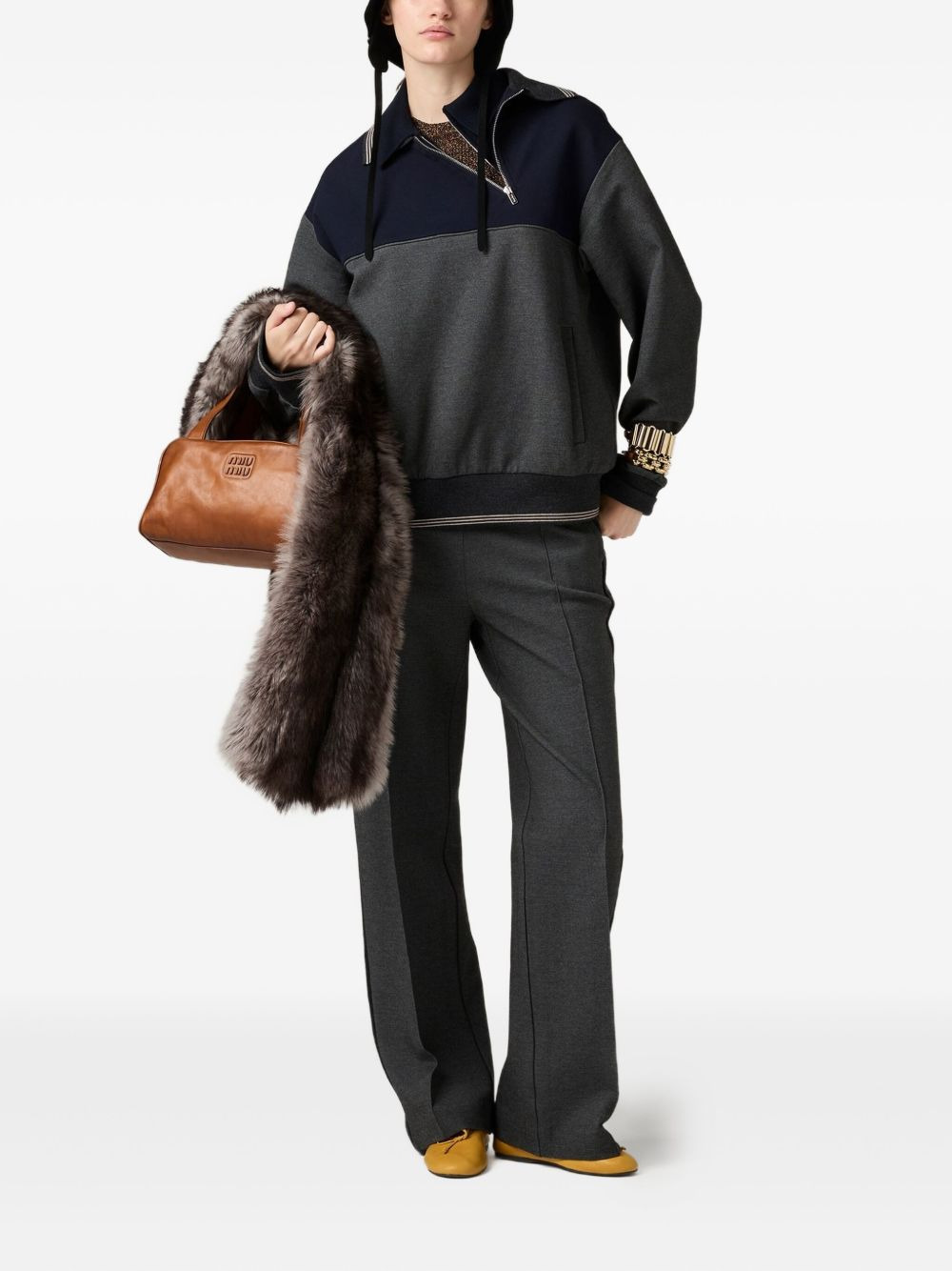 side-stripe knit pants - 2