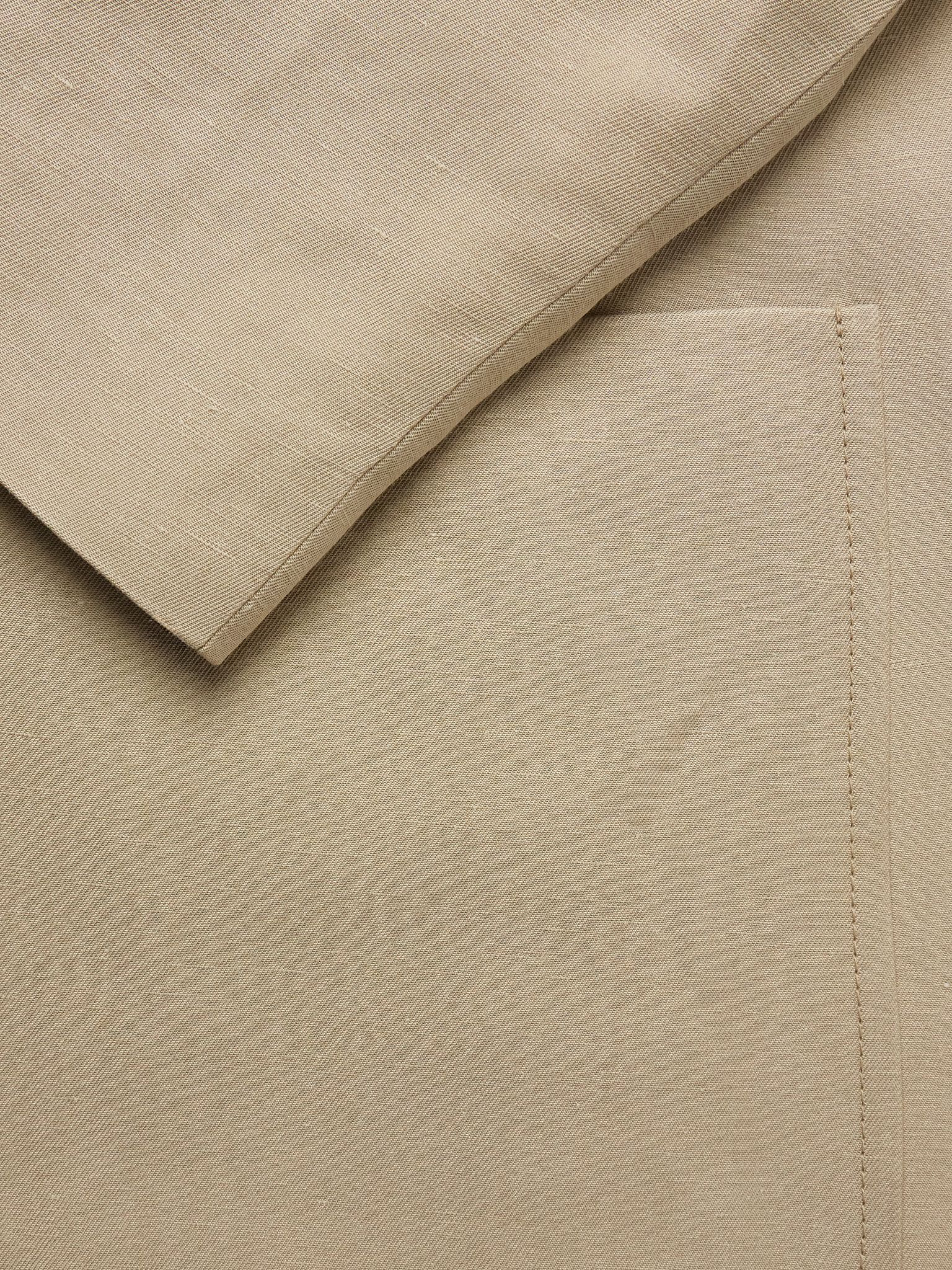 Spagna Unstructured Nehru-Collar Linen and Silk-Blend Twill Jacket Beige - 5