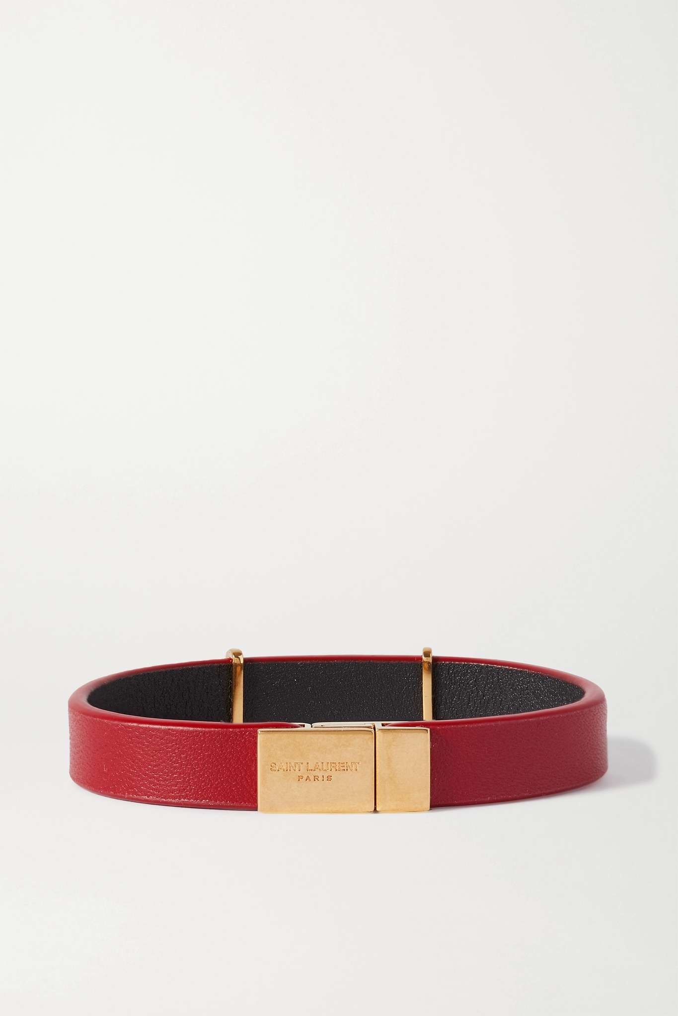 Leather and gold-tone bracelet - 3