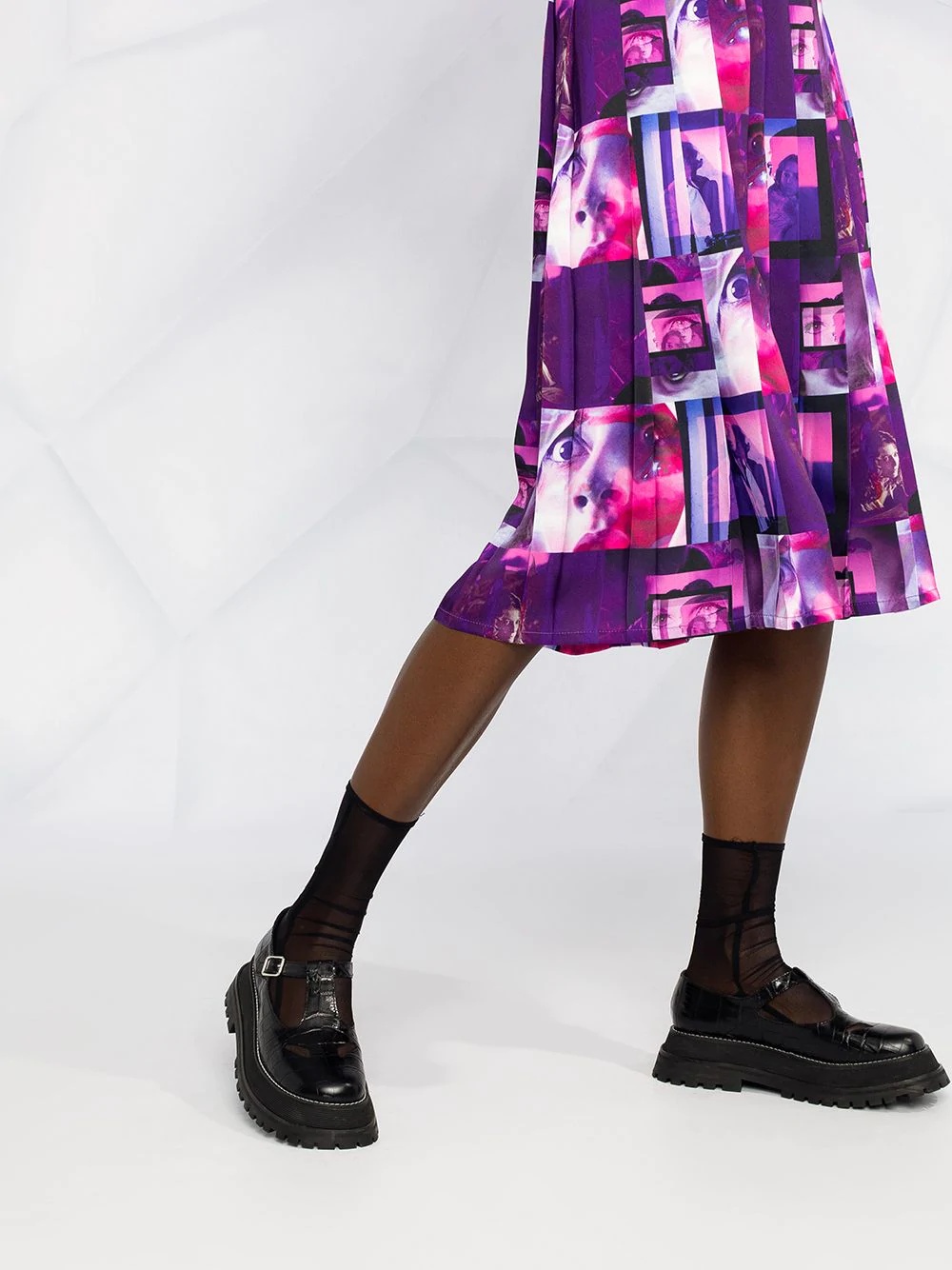 graphic-print pleated skirt - 5