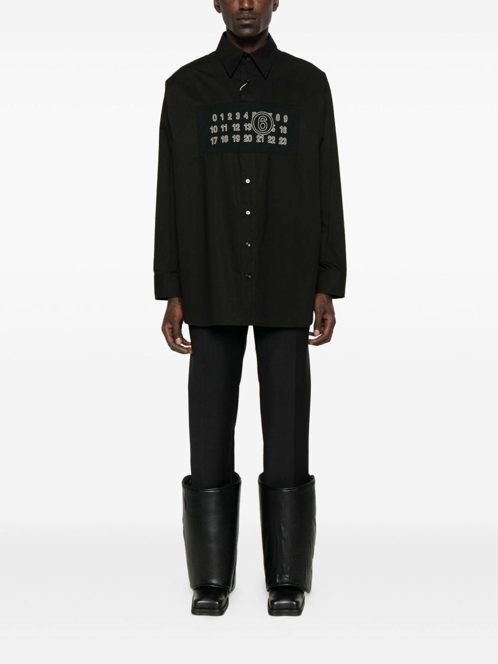 number-plaque cotton shirt - 2