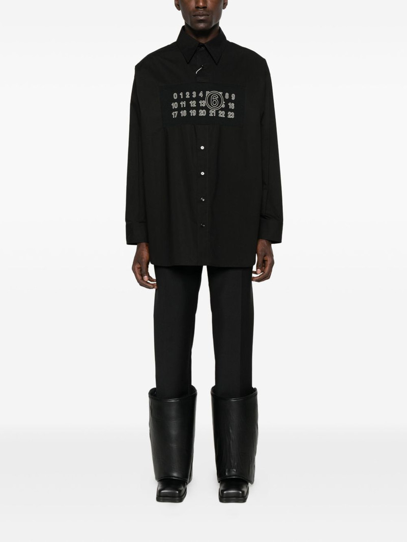 MM6 Maison Margiela number-plaque cotton shirt outlook