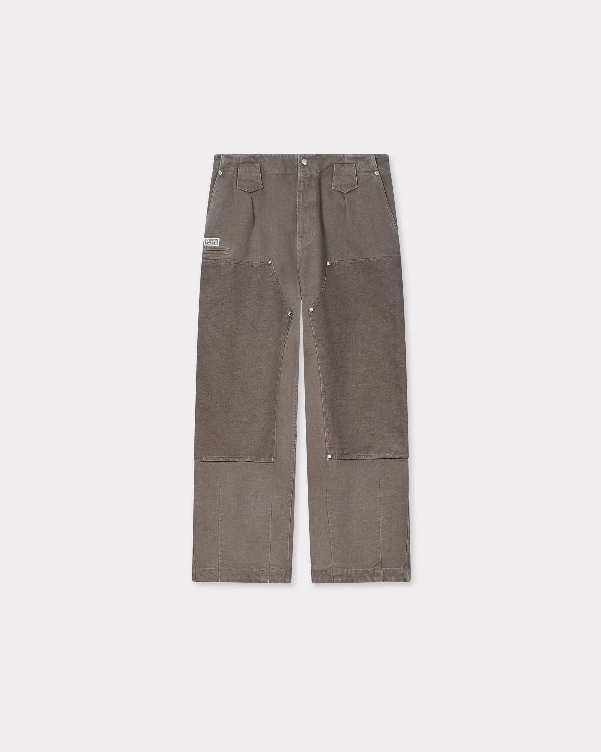 'KENZO Weave' double knee pants in washed cotton - 1