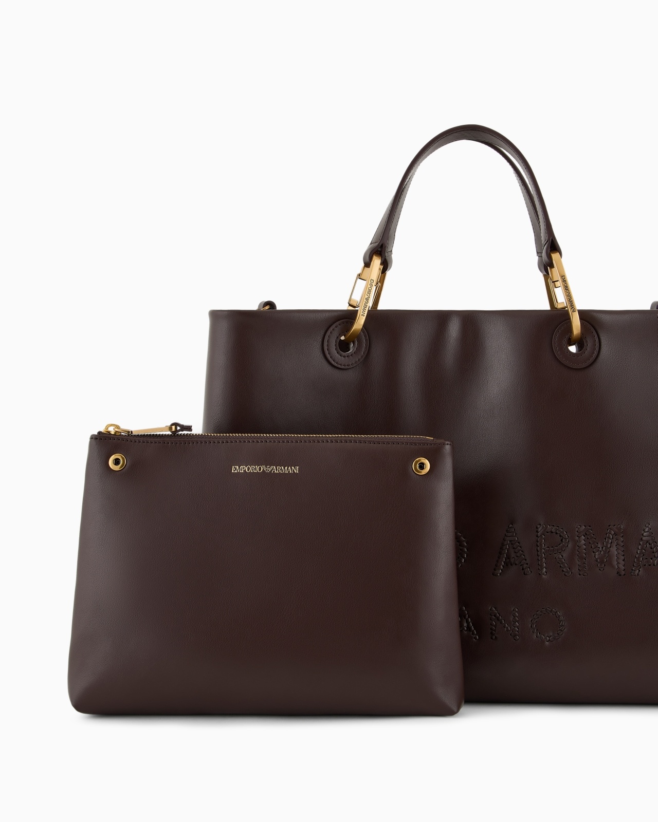MYEA SHOPPER BAG IN INTERWOVEN LOGO LEATHER - 6