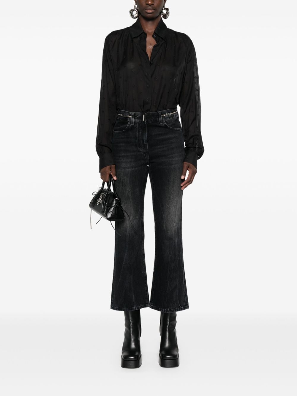 logo-plaque bootcut jeans - 2