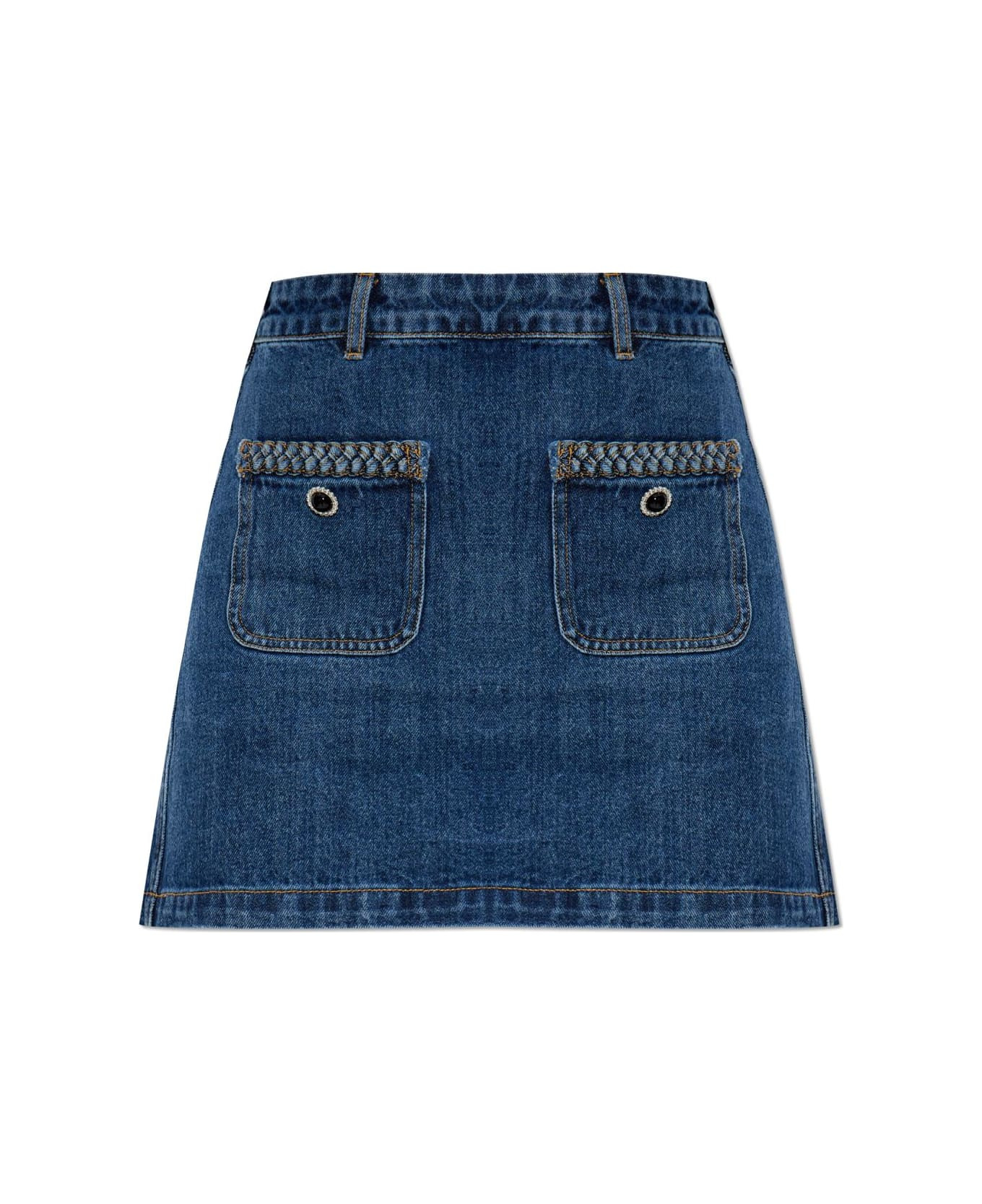 Self-portrait Denim Skirt - 1