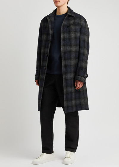 Oliver Spencer Grandpa checked wool coat outlook
