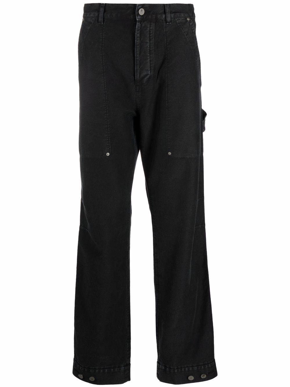 logo-patch straight-leg trousers - 1