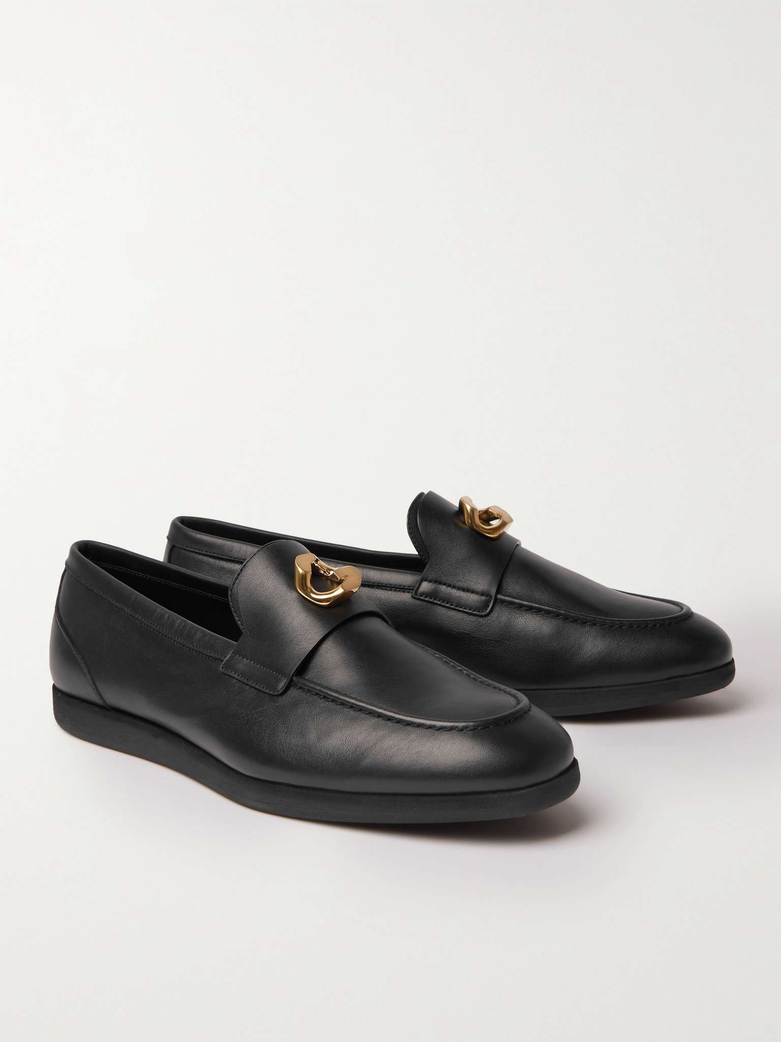 Logo-Embellished Leather Loafers - 4