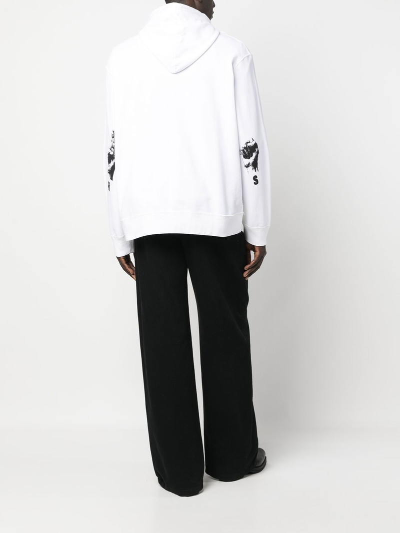 Raf Simons logo-patch zip-up hoodie outlook