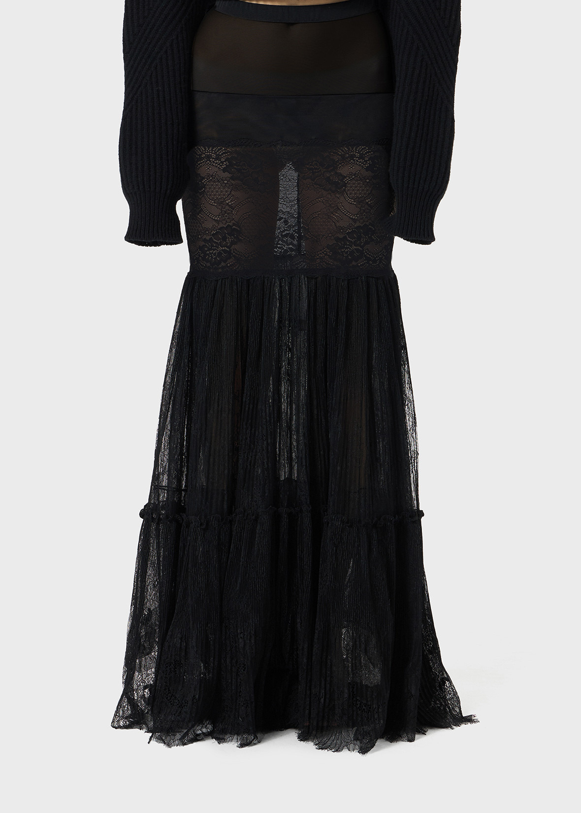 LONG SKIRT IN LACE AND TULLE - 3