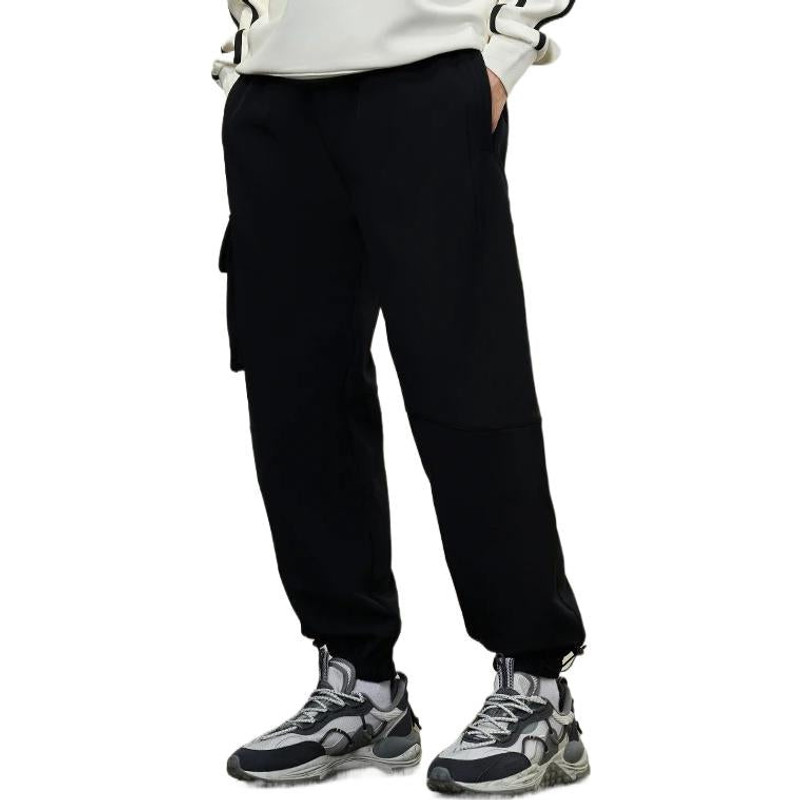 Li-Ning Fashion Style Cargo Pants 'Black White' AYKSA35-1 4