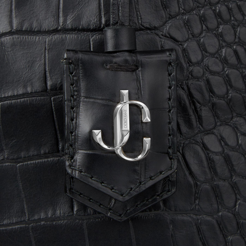 Nine2Five E/W
Black Croc Embossed Leather Tote Handbag with JC Emblem 5
