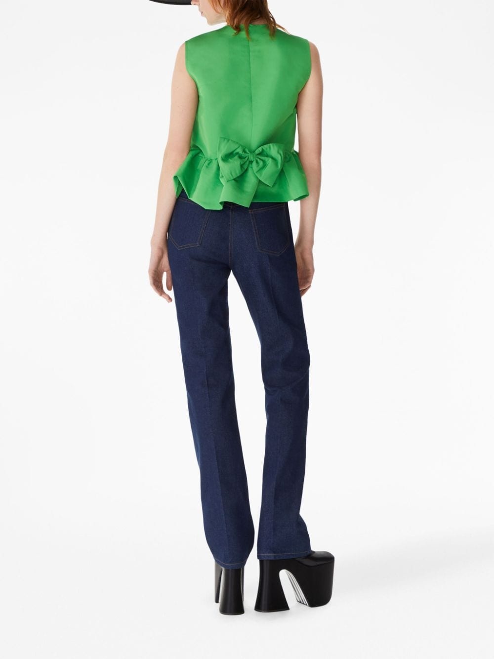 bow-detailing sleeveless top - 3