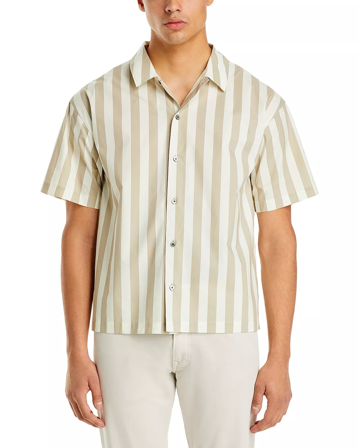 Printed Button Front Short Sleeve Camp Shirt - 3