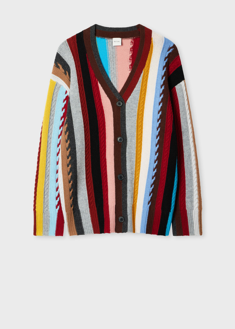Women's 'Signature Stripe' Knitted Oversized Cardigan 1