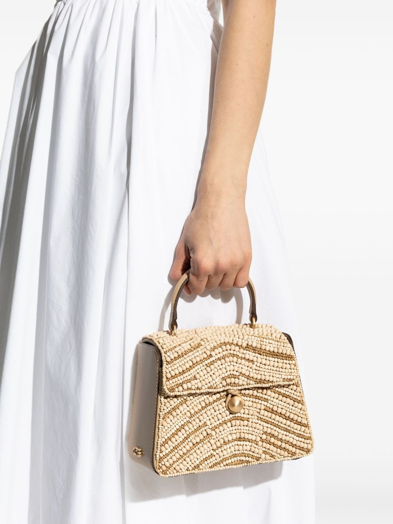 Cult Gaia wood-bead embellished tote bag outlook