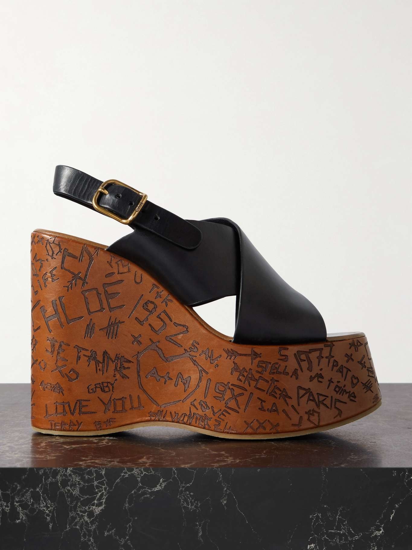 Chloe Maxime leather slingback platform wedge sandals netaporter REVERSIBLE