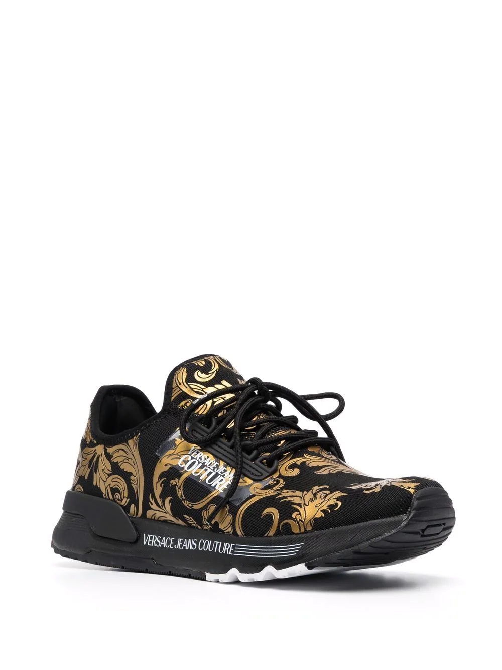 Barocco-print low-top sneakers - 2