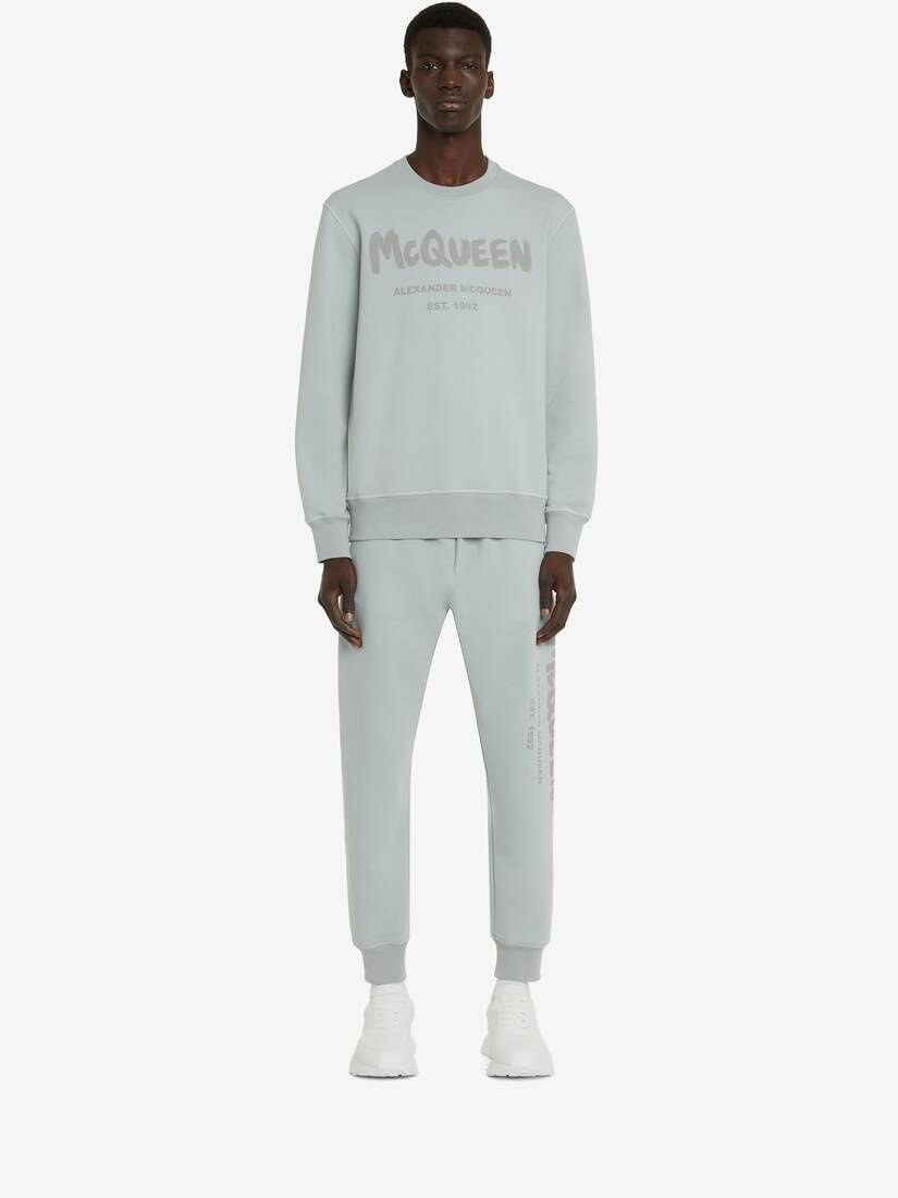 Men's McQueen Graffiti Sweatshirt in Dove Grey - 2