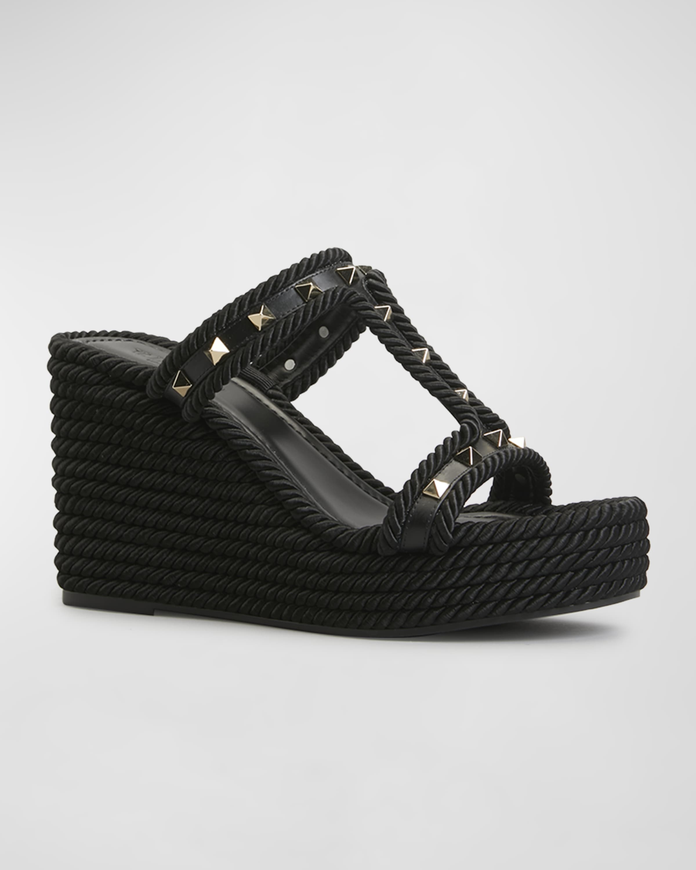 Rockstud Rope Wedge Espadrille Sandals - 3