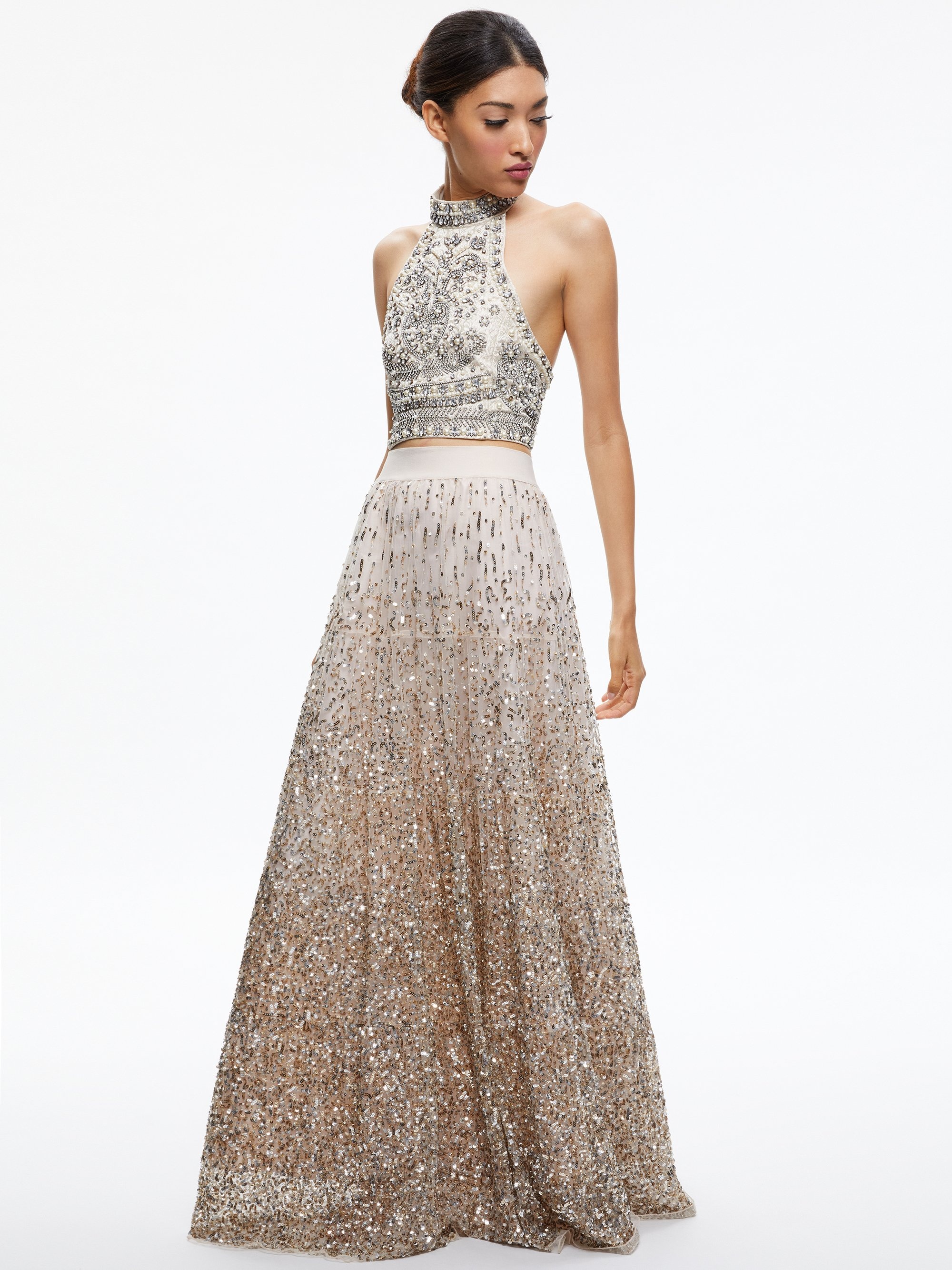 CATRINA SEQUIN EMBELLISHED GOWN SKIRT - 4