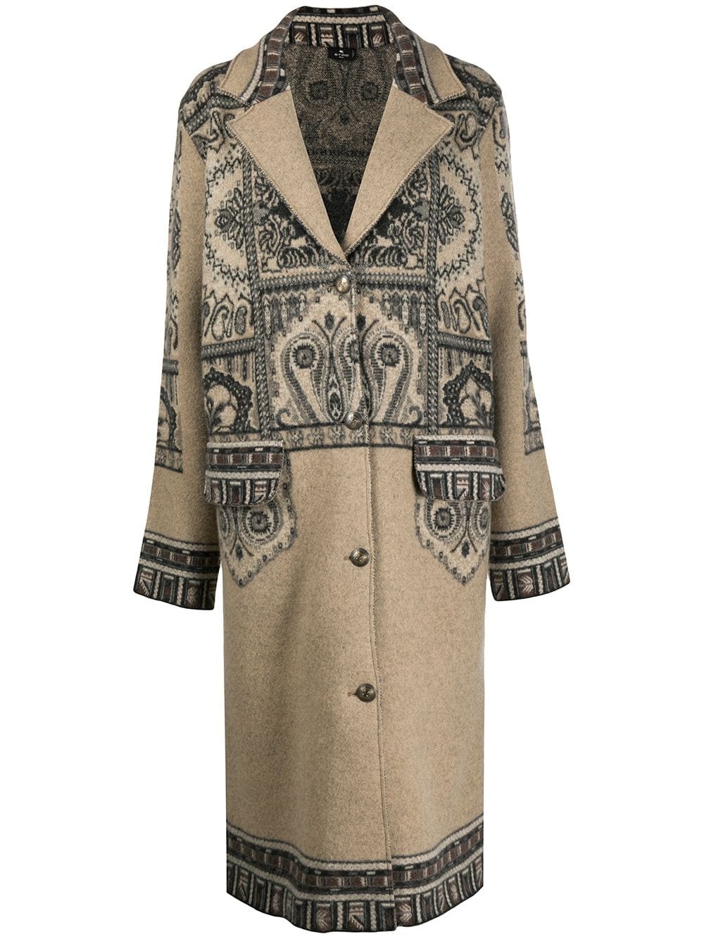 paisley print coat - 1