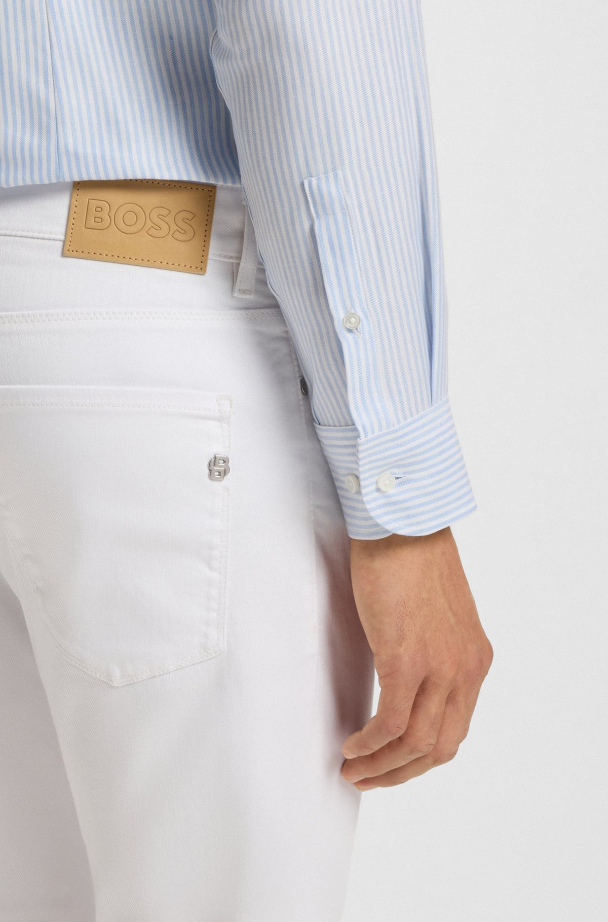 DELAWARE SLIM-FIT JEANS IN WHITE STRETCH DENIM - 5