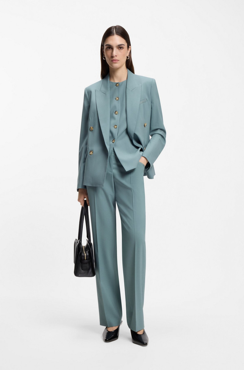 BOSS REGULAR-FIT TROUSERS IN VIRGIN WOOL outlook