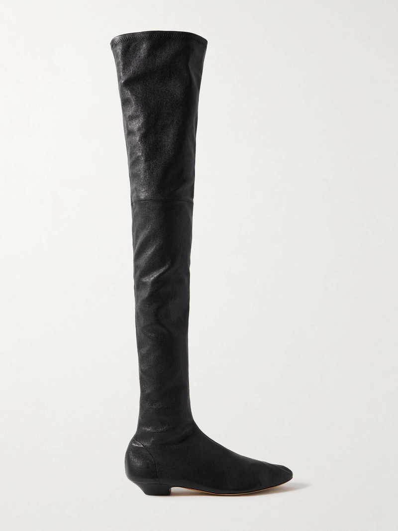 Leather over-the-knee boots Black - 1